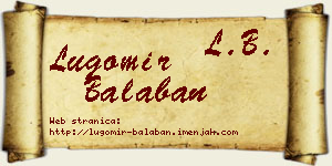 Lugomir Balaban vizit kartica